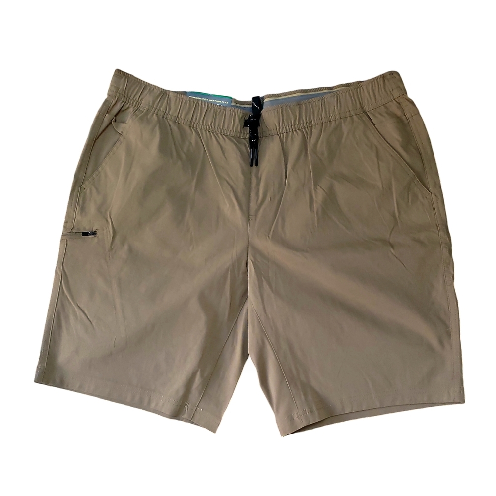 Men's Weatherproof Vintage Performance Weather-Flex Tech Shorts Tan Size XL NWT